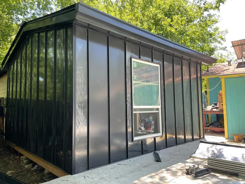 Black standing seam metal wall panels for Metal Roof Installation in Elkton